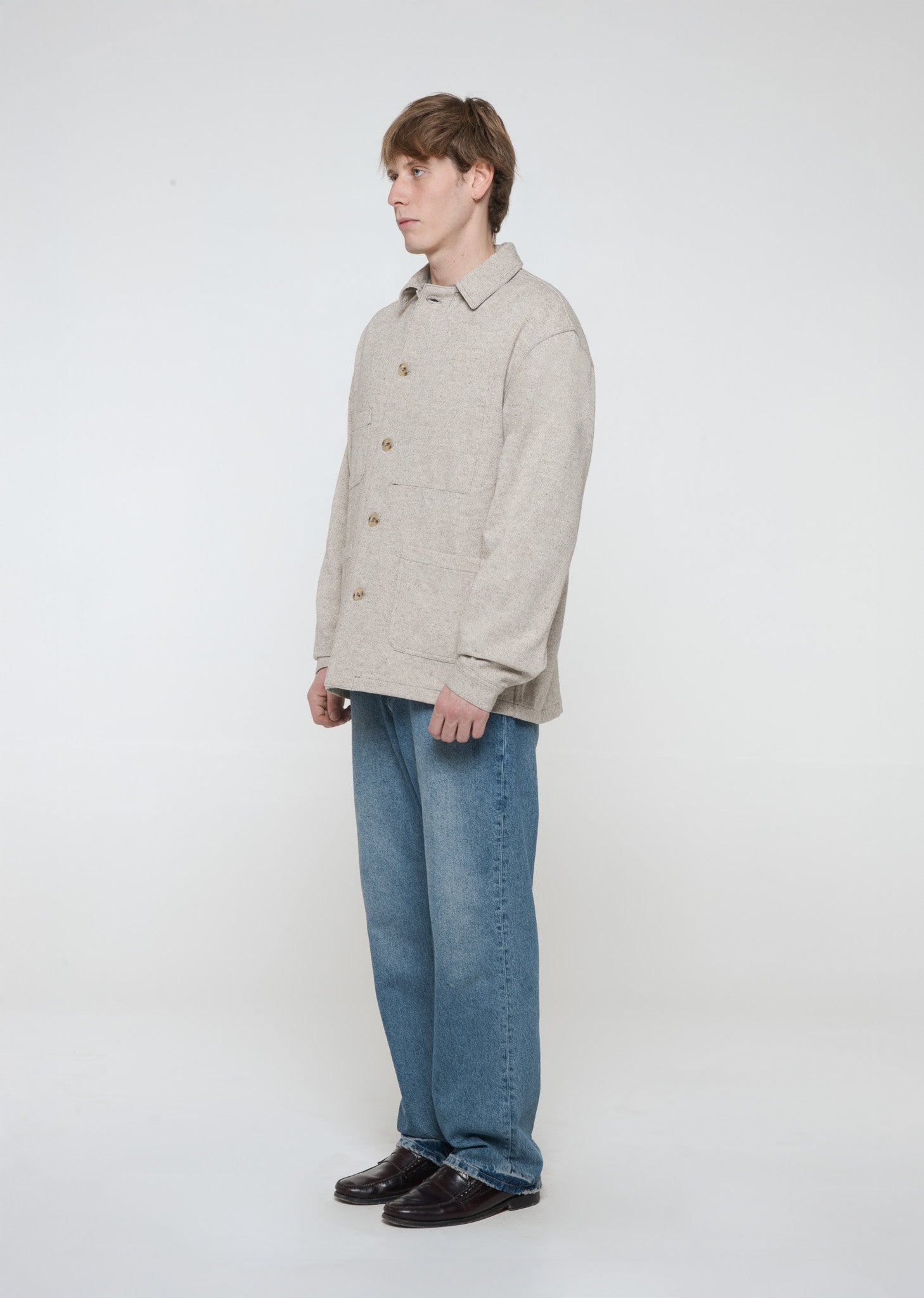 "CAMP" Wool and organic cotton jacket, Dark natural