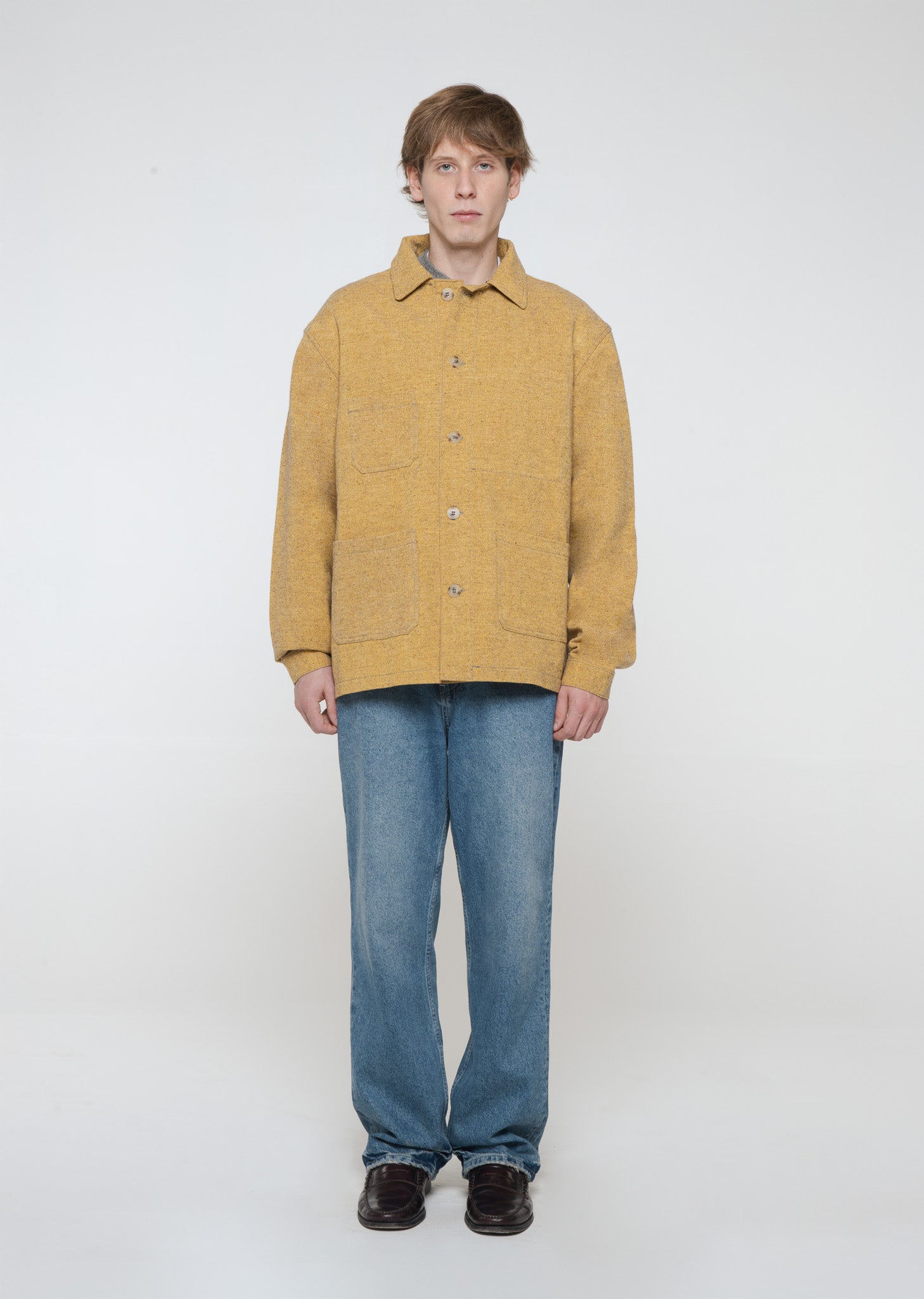 "CAMP" Wool and organic cotton jacket, Mustard