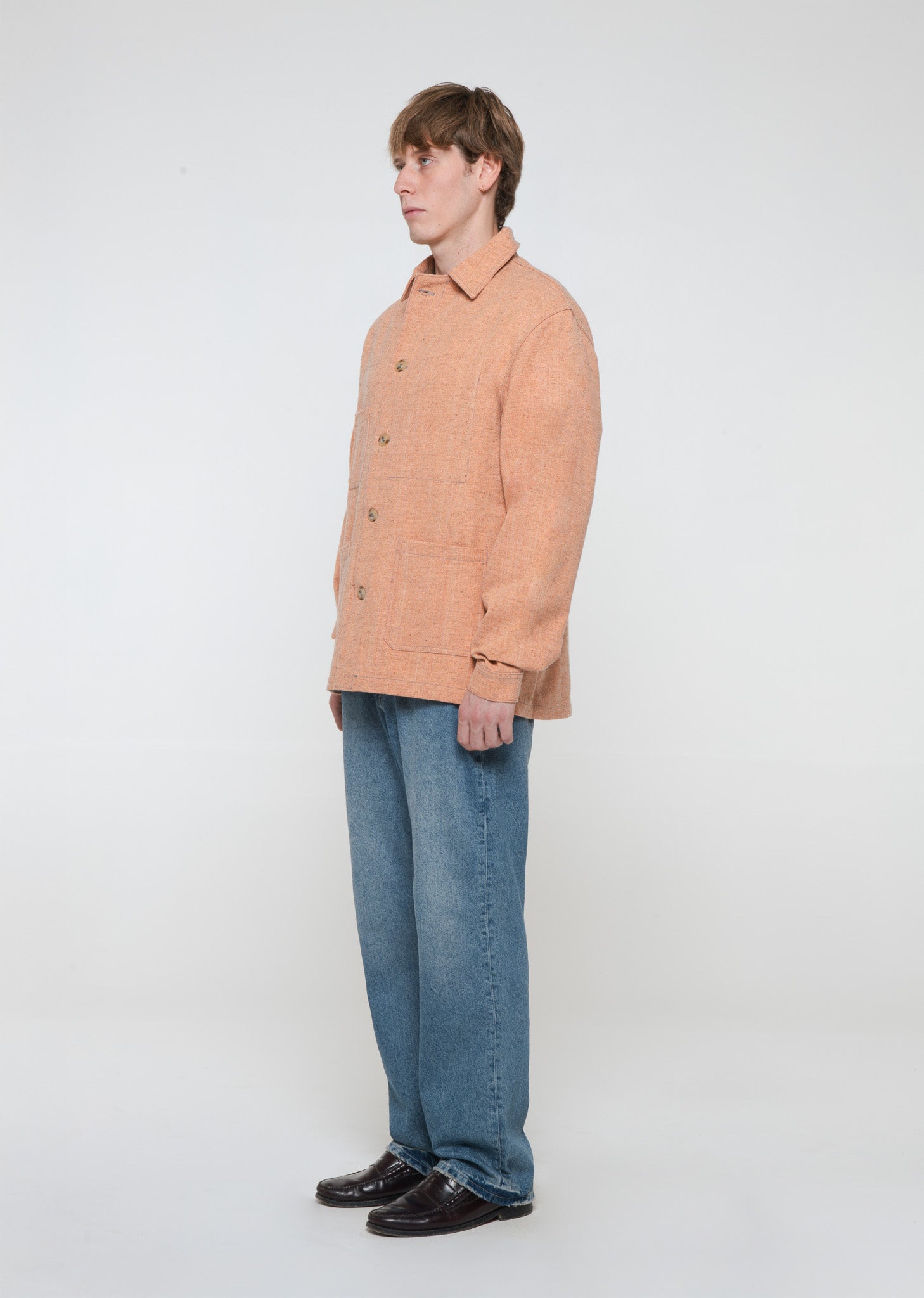 CHAQUETA DE LANA Y ALGODÓN "CAMP" Salmón