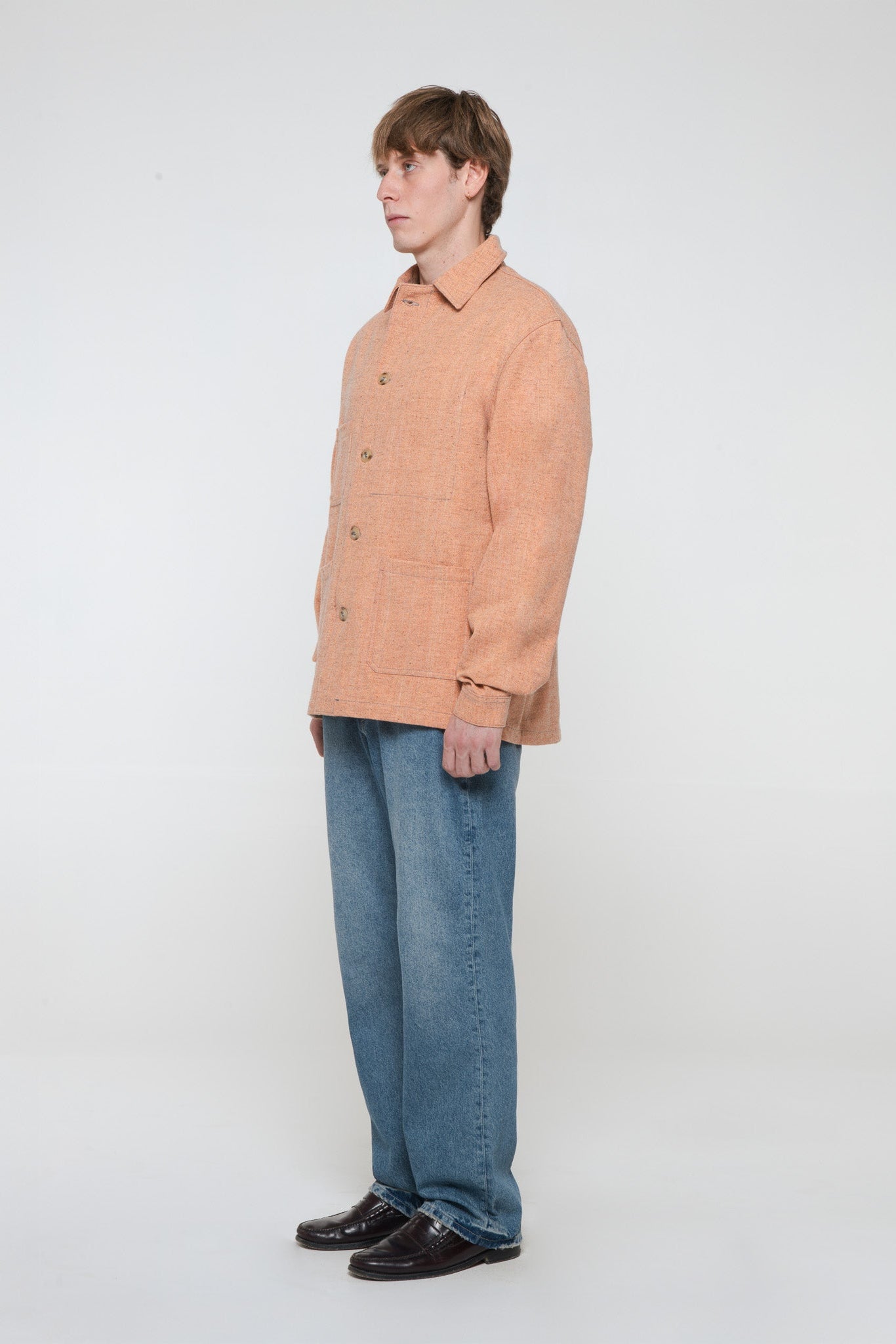 "CAMP" Wool and organic cotton jacket, Salmon