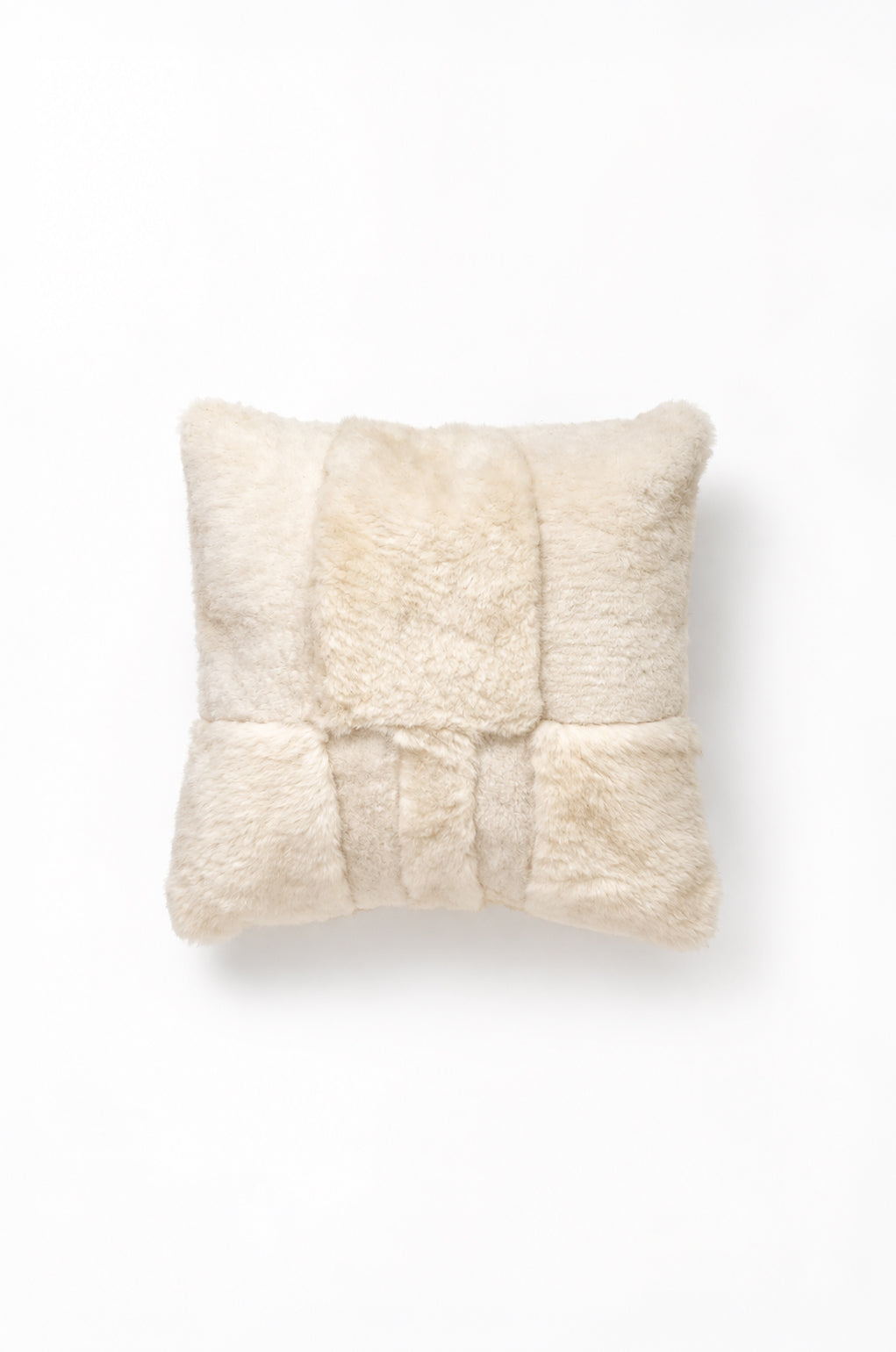 "HORT" LEATHER AND WOOL CUSHION COVER, SHORT PILE