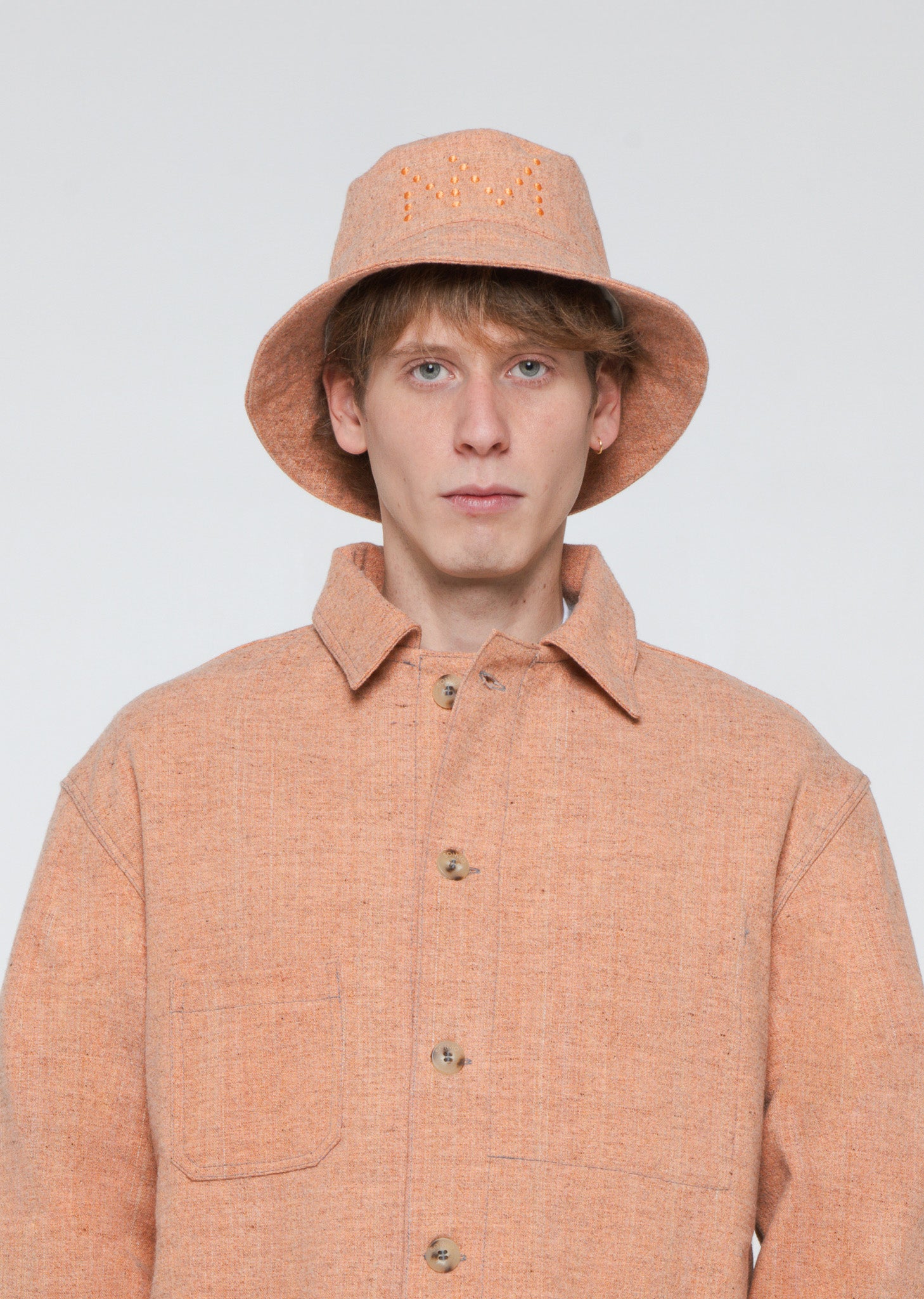 "CAMP" Wool and organic cotton bucket hat, Salmon