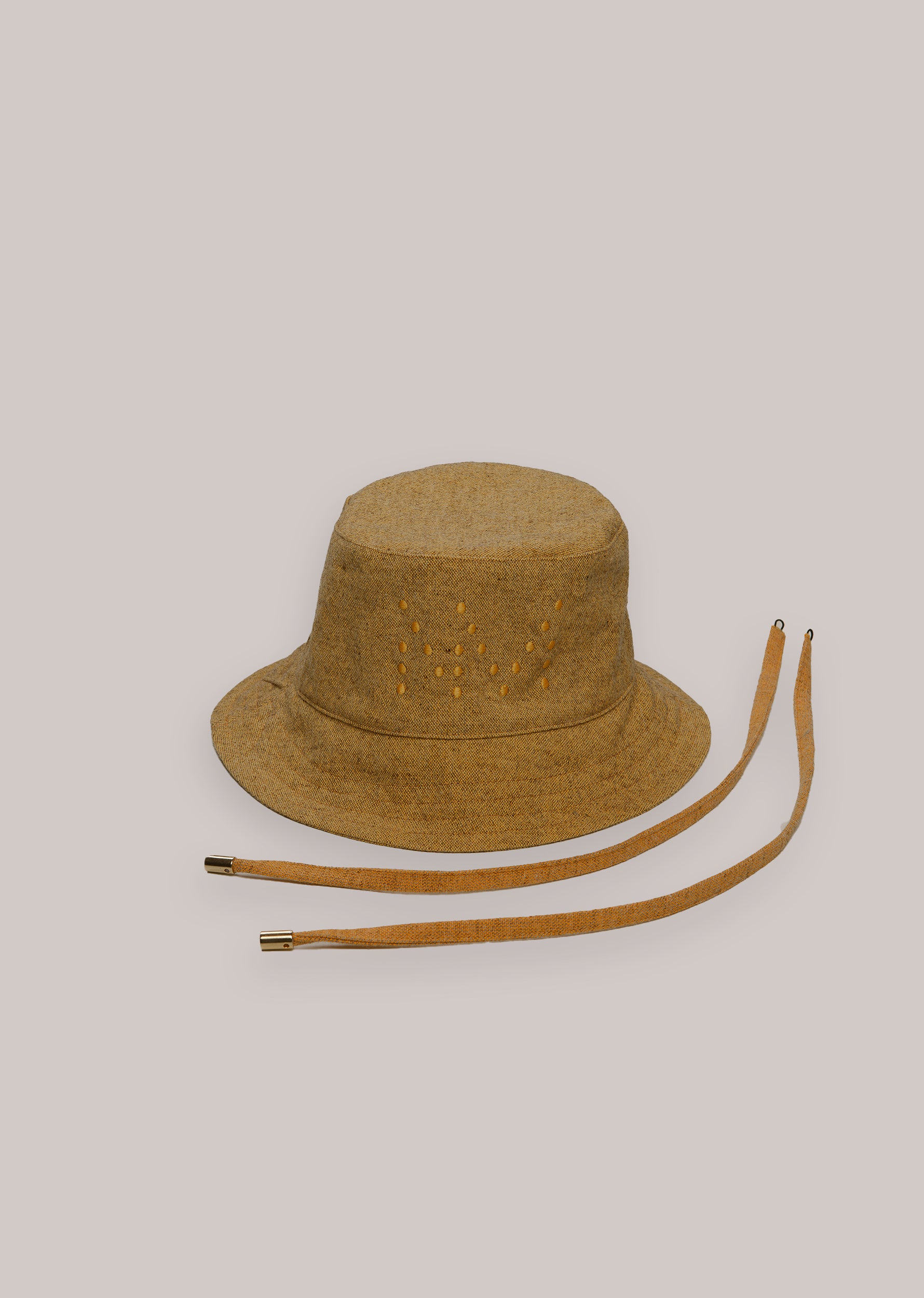 "CAMP" Wool and organic cotton bucket hat, Mustard