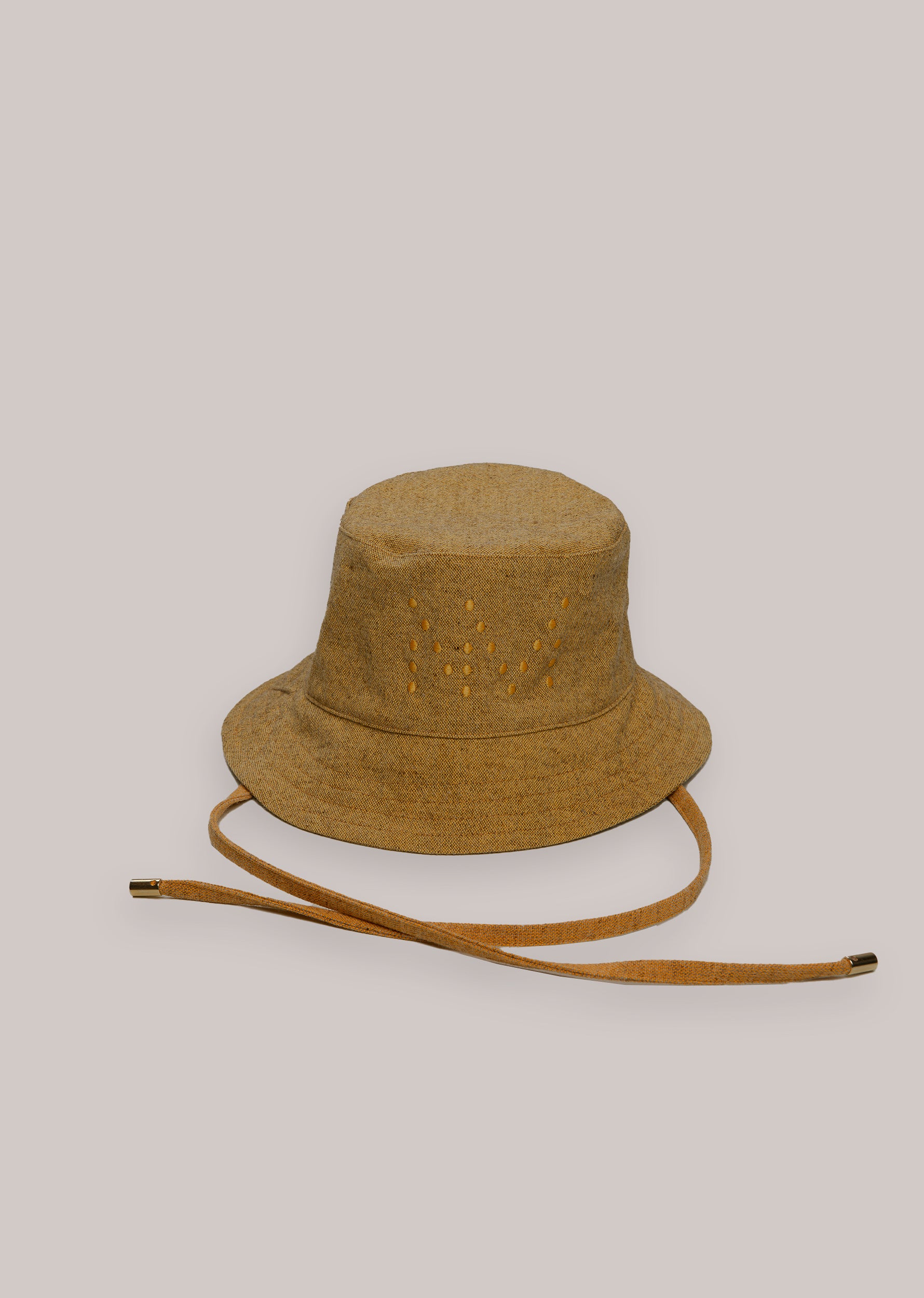"CAMP" Wool and organic cotton bucket hat, Mustard