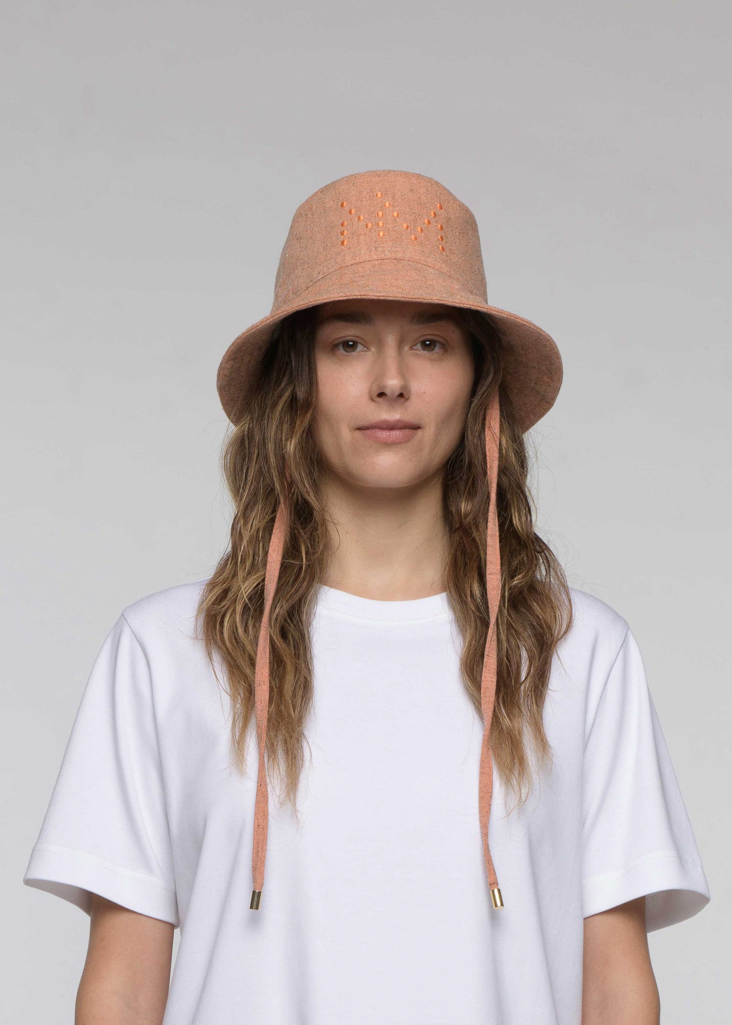"CAMP" Wool and organic cotton bucket hat, Salmon