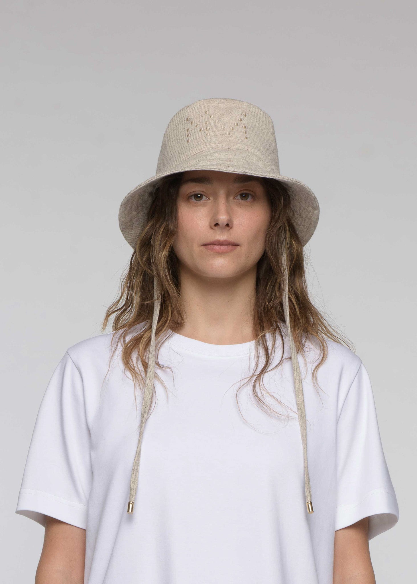 "CAMP" Wool and organic cotton bucket hat, Light Natural