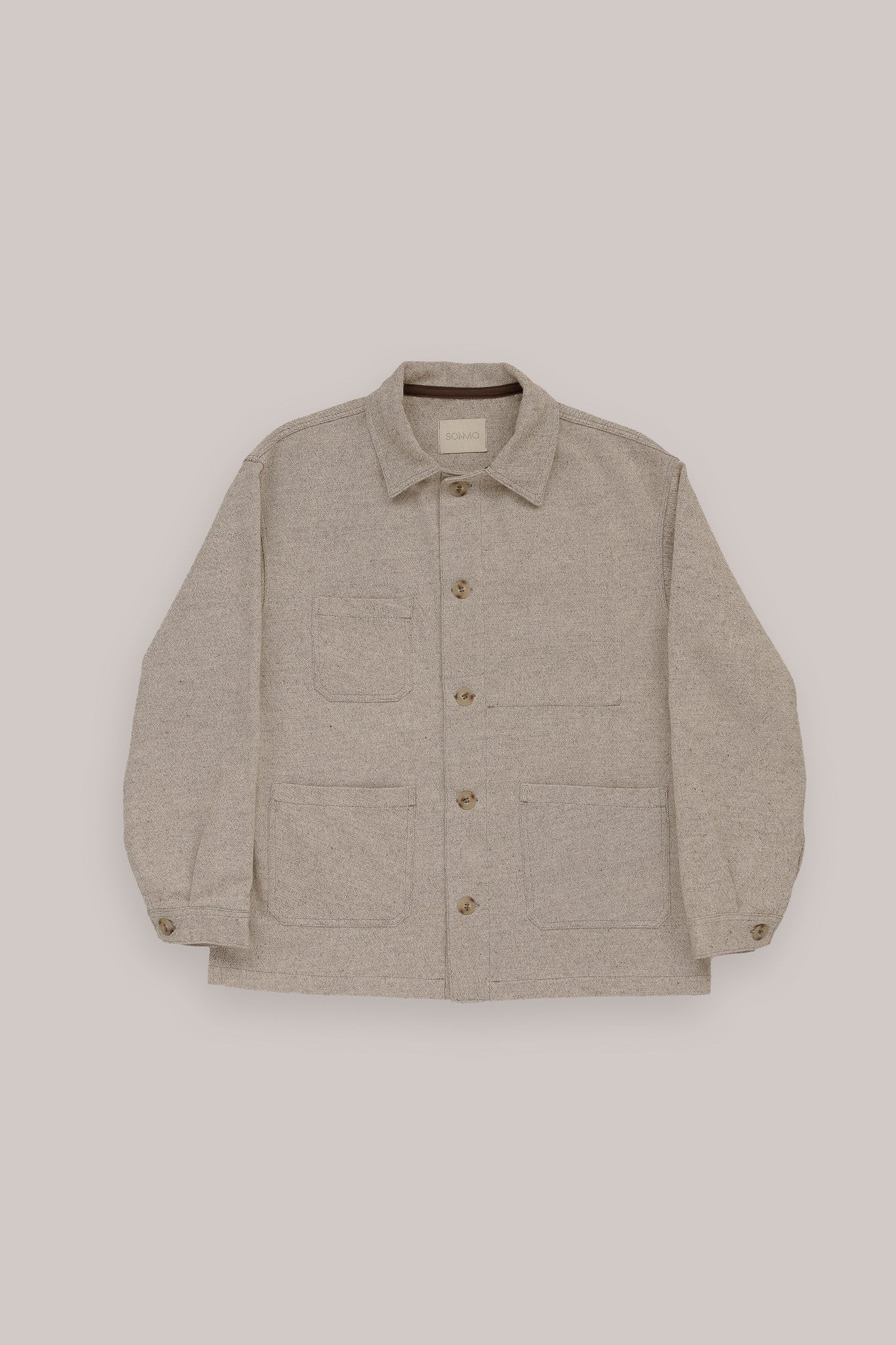 "CAMP" Wool and organic cotton jacket, Dark natural