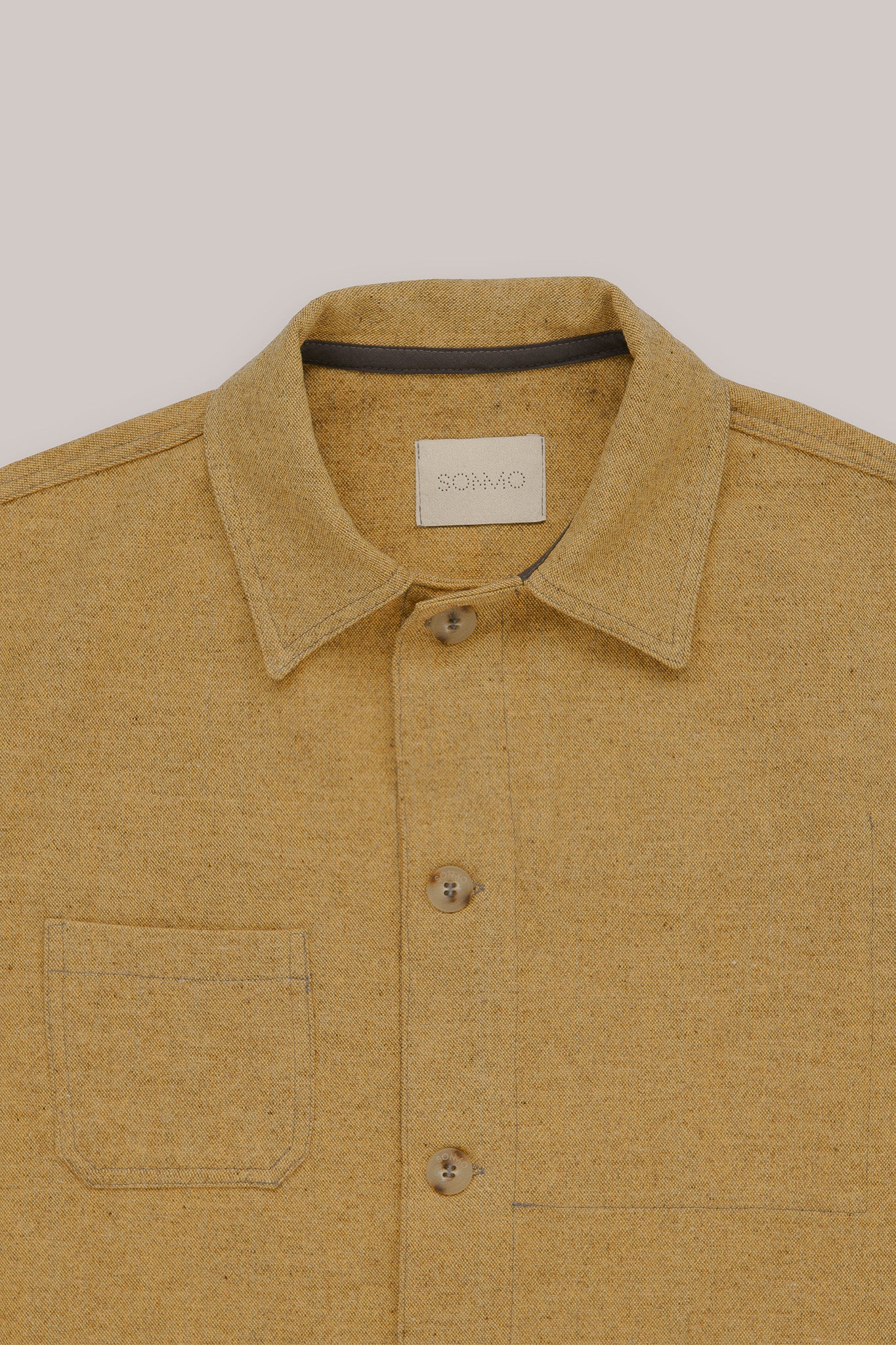 "CAMP" Wool and organic cotton jacket, Mustard