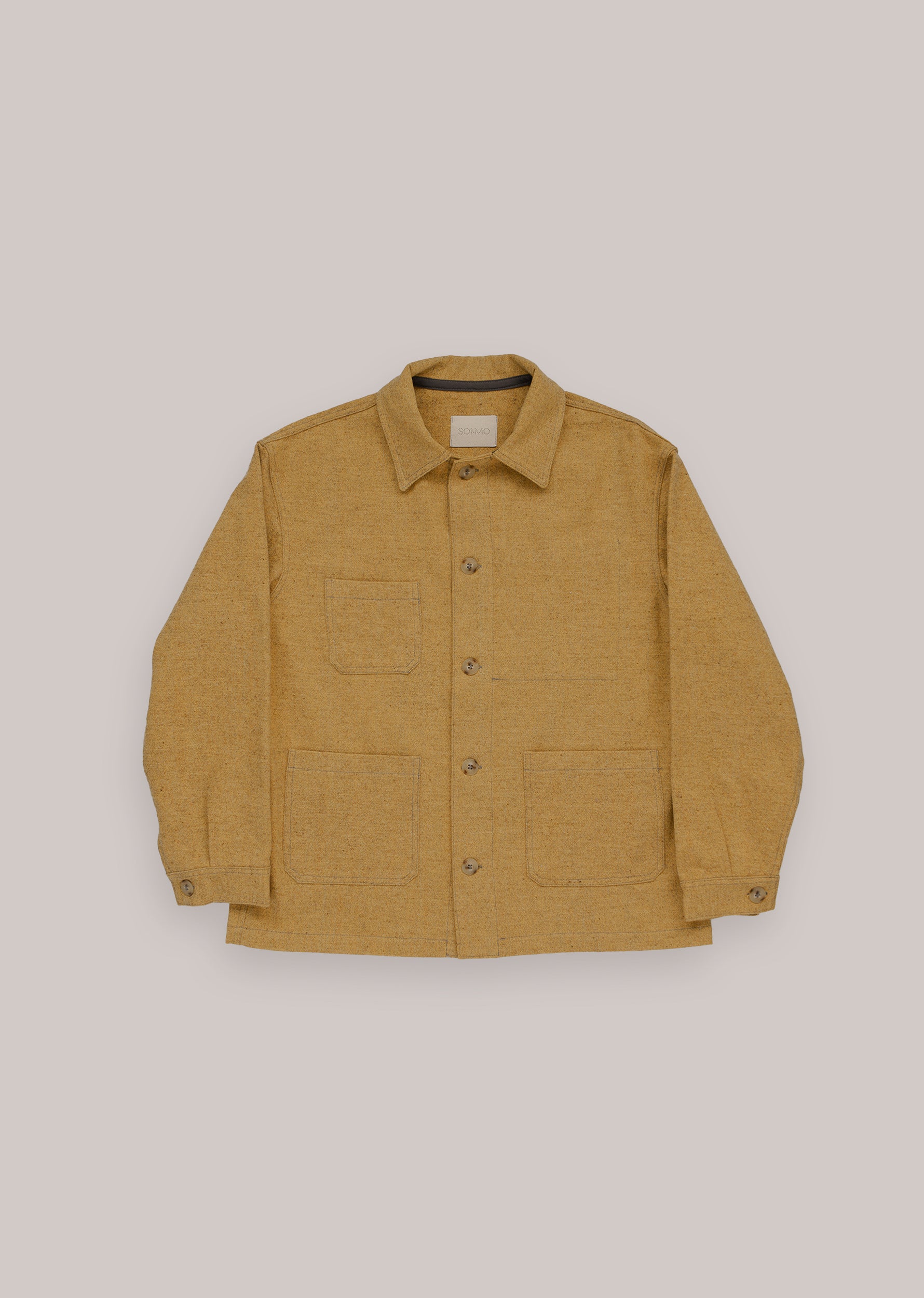 "CAMP" Wool and organic cotton jacket, Mustard