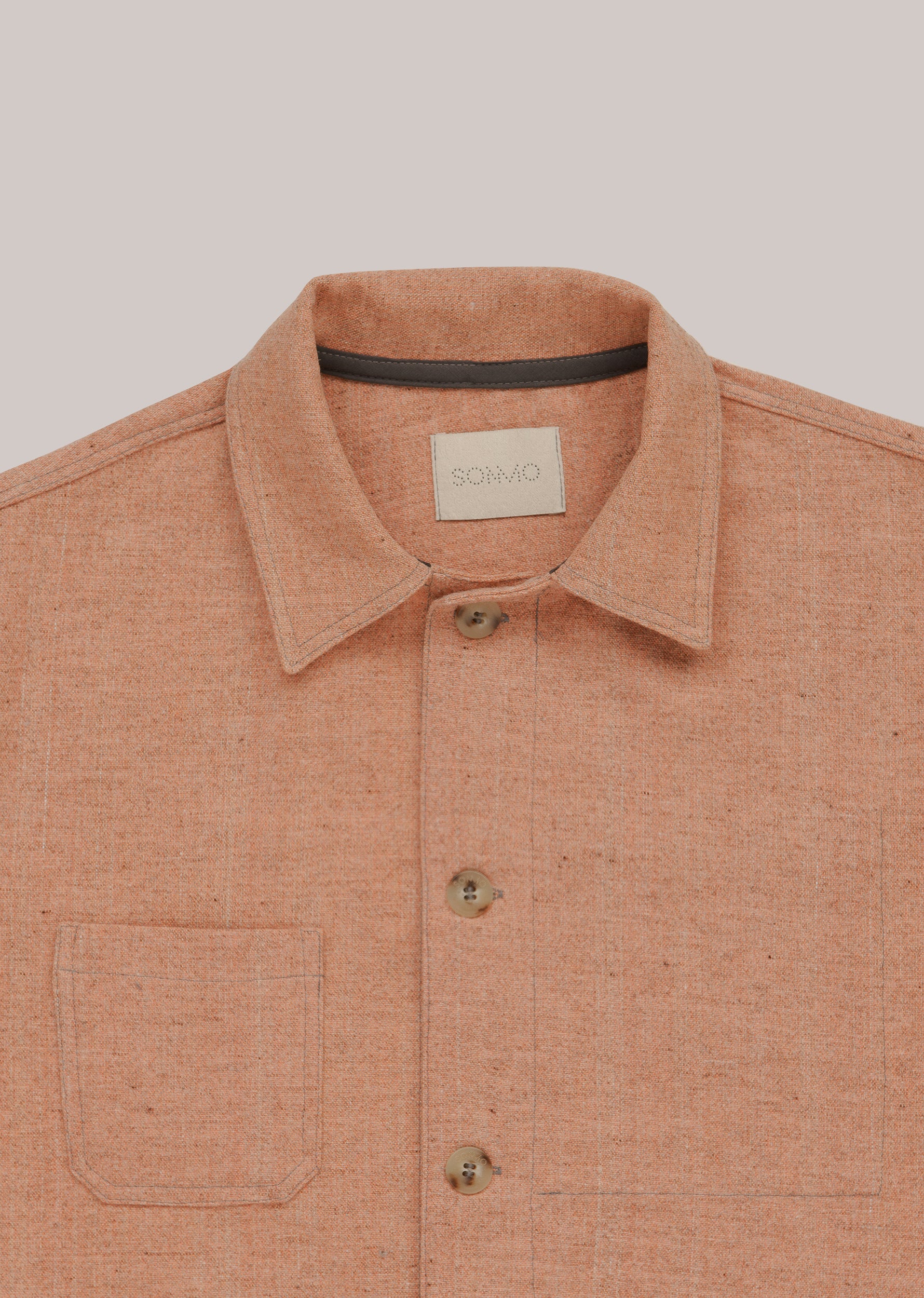 CHAQUETA DE LANA Y ALGODÓN "CAMP" Salmón