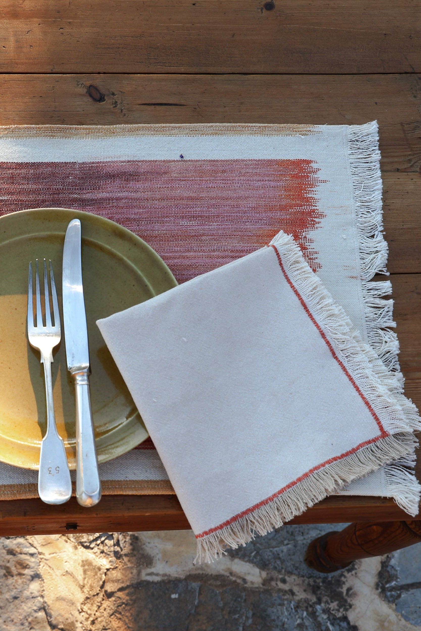 MANTEL INDIVIDUAL IKAT Y SERVILLETA (PACK DE 2)
