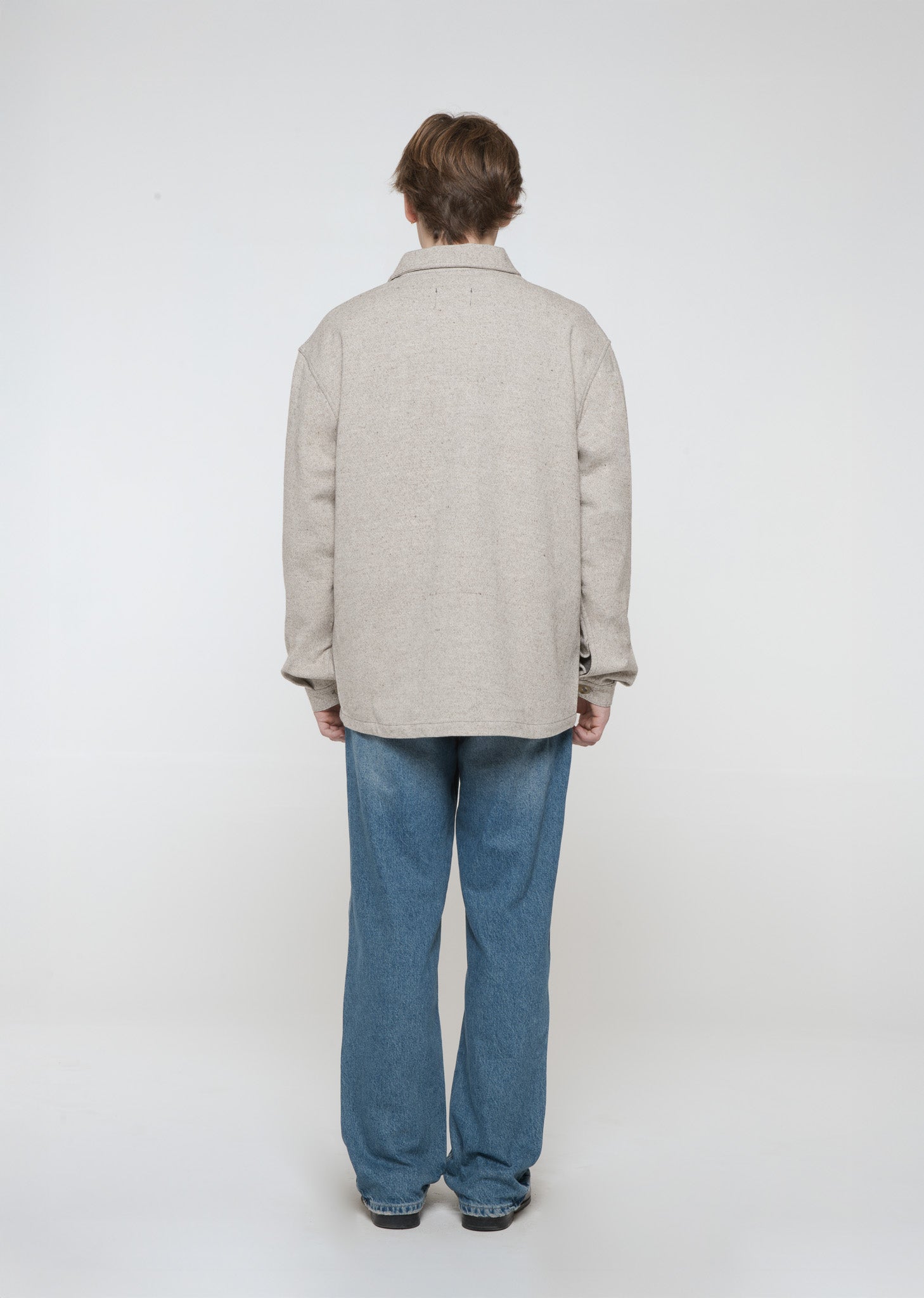 CHAQUETA DE LANA Y ALGODÓN "CAMP" Crudo Oscuro