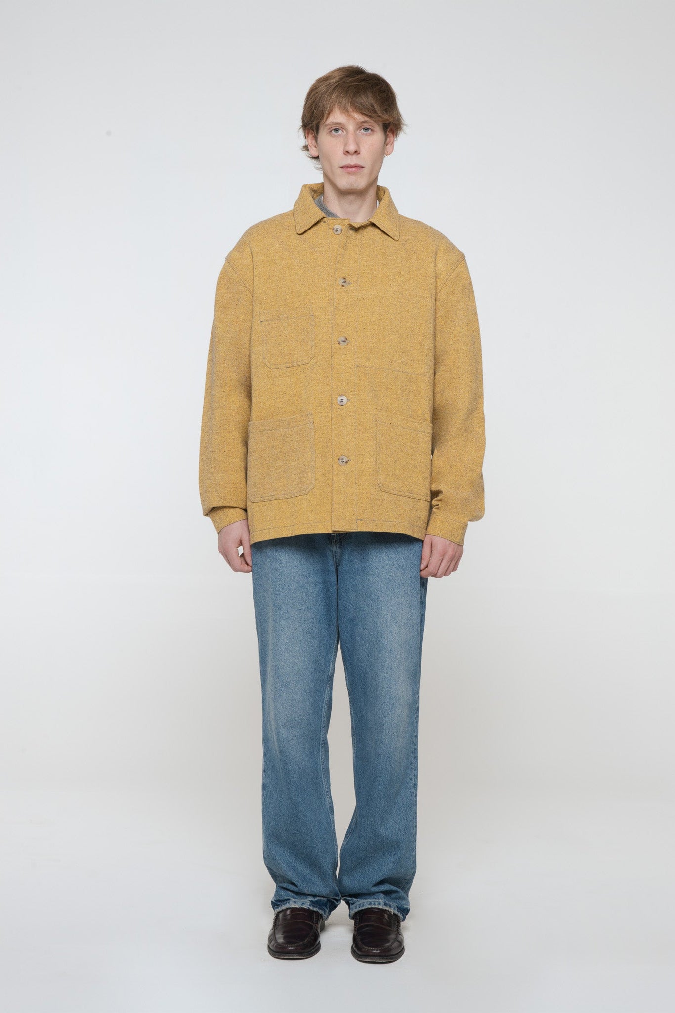 "CAMP" Wool and organic cotton jacket, Mustard