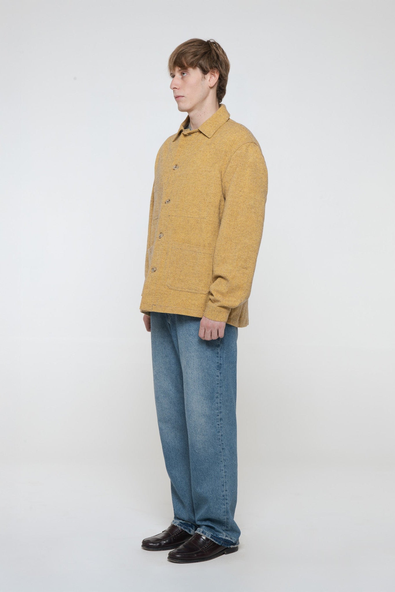 "CAMP" Wool and organic cotton jacket, Mustard