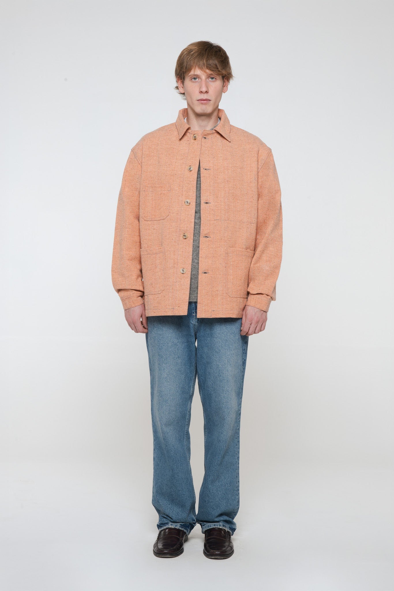 "CAMP" Wool and organic cotton jacket, Salmon