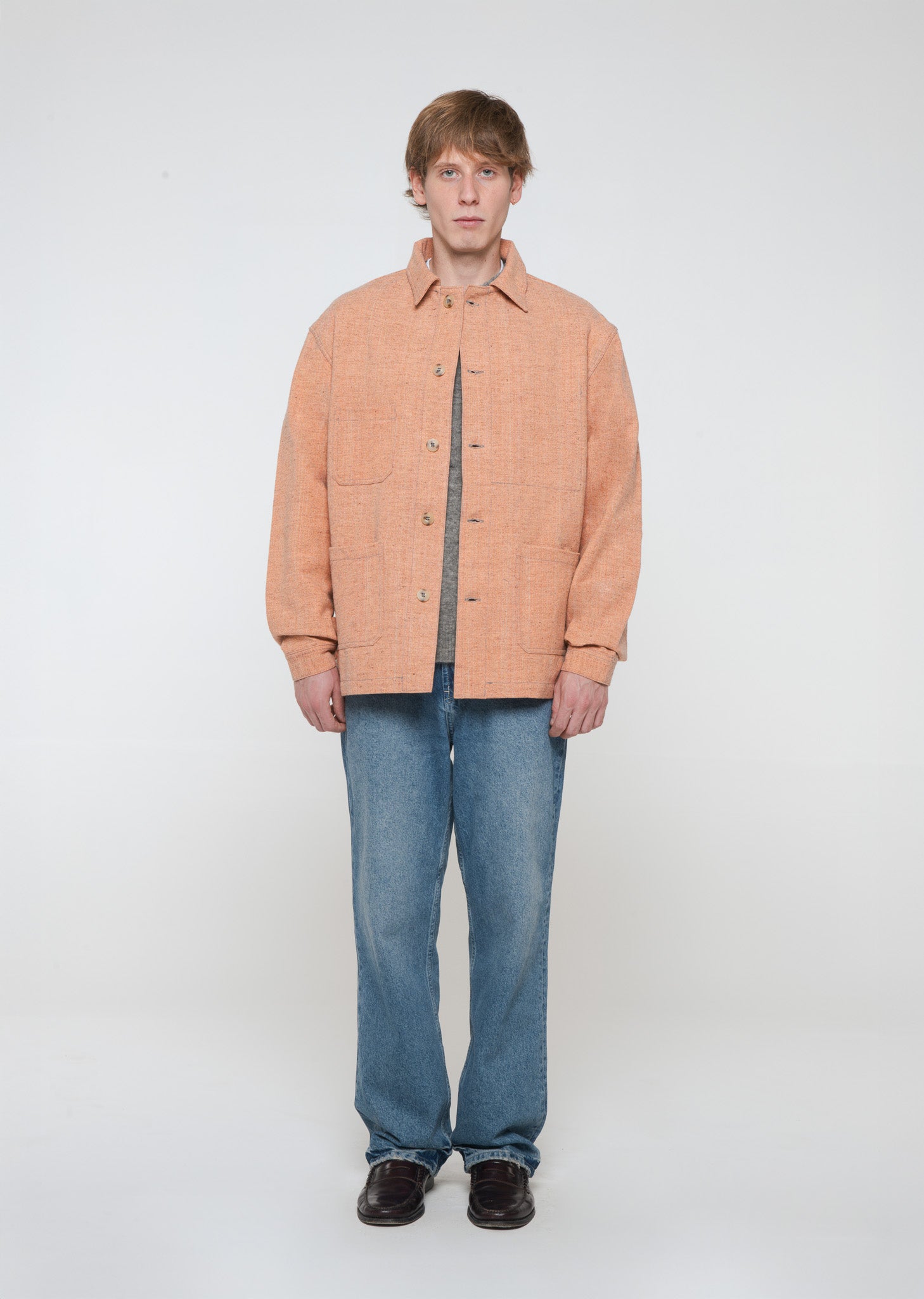 CHAQUETA DE LANA Y ALGODÓN "CAMP" Salmón