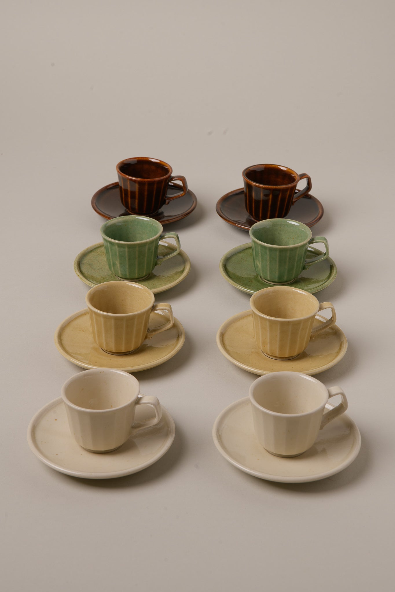SET OF 2 ESPRESSO CUPS WITH MATCHING SAUCERS