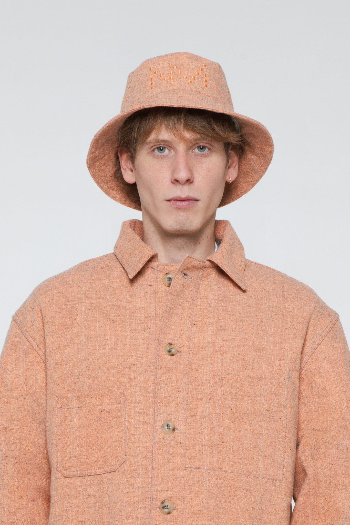 "CAMP" Wool and organic cotton bucket hat, Salmon