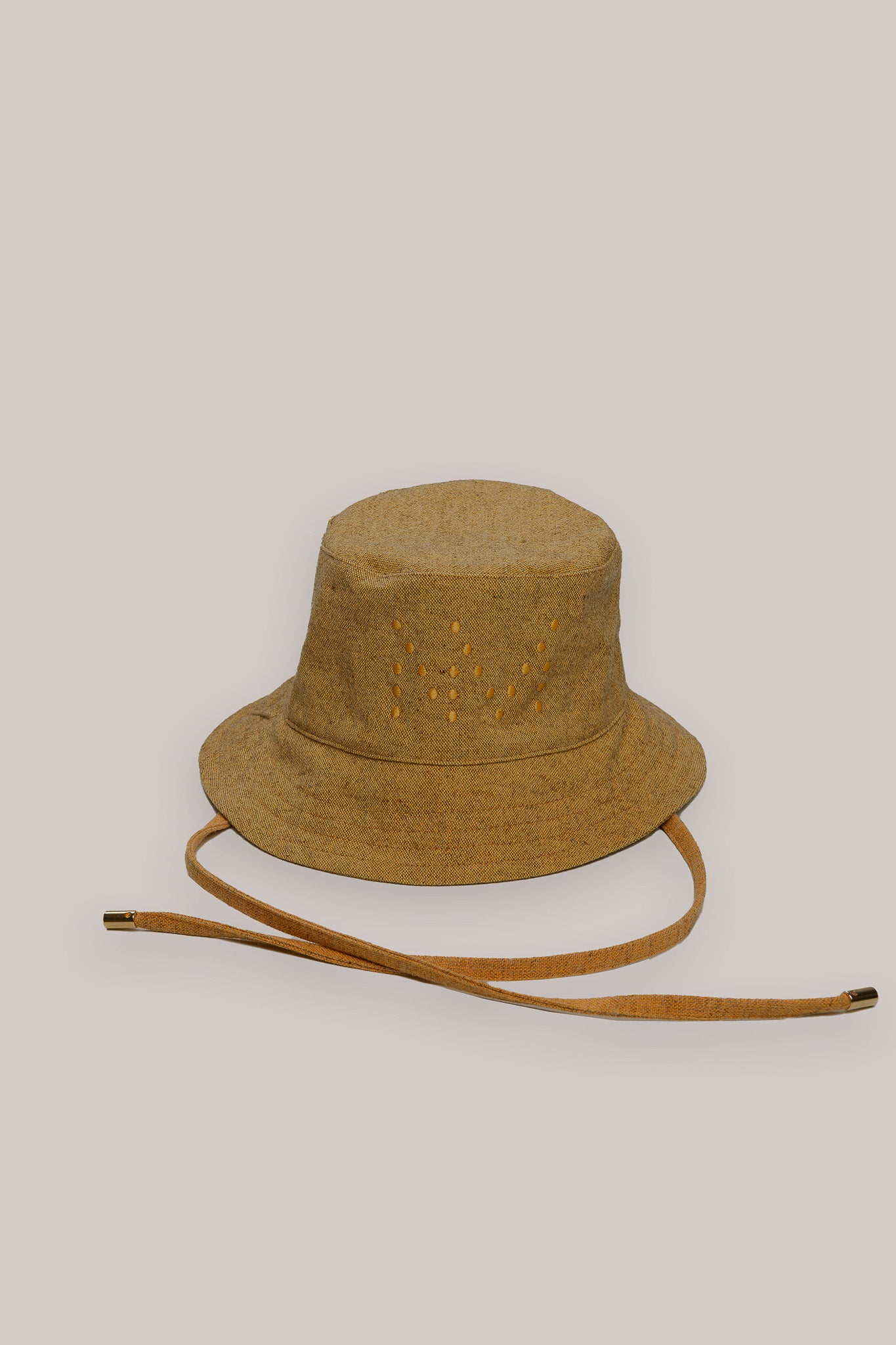 GORRO BUCKET DE LANA Y ALGODÓN "CAMP" Mostaza