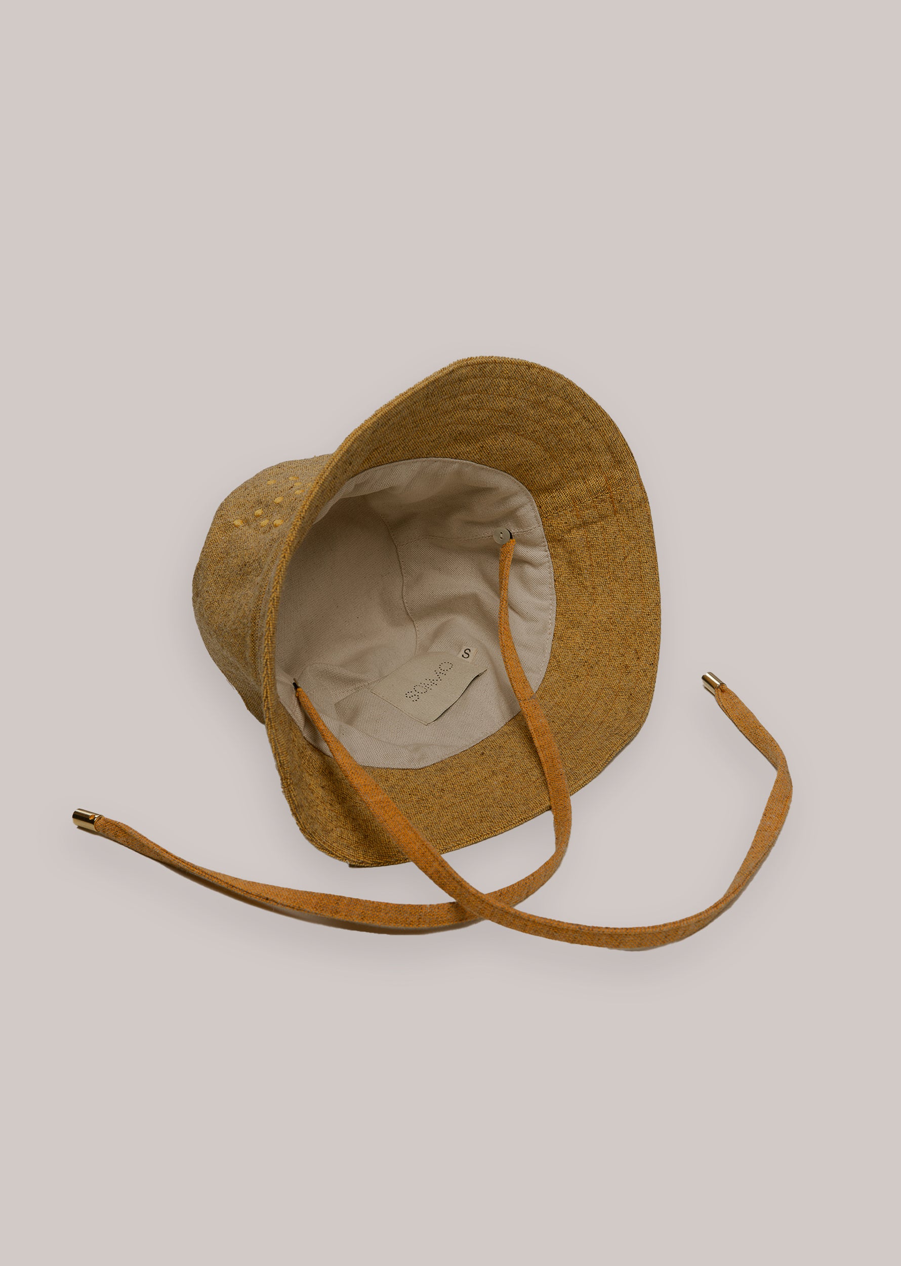 "CAMP" Wool and organic cotton bucket hat, Mustard