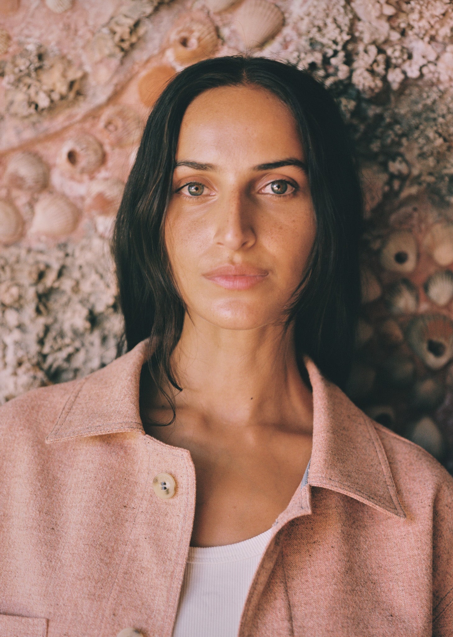 "CAMP" Wool and organic cotton jacket, Salmon