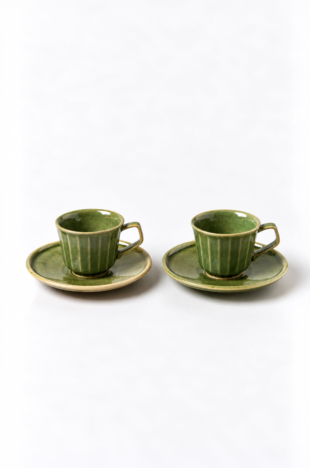 SET OF 2 ESPRESSO CUPS WITH MATCHING SAUCERS