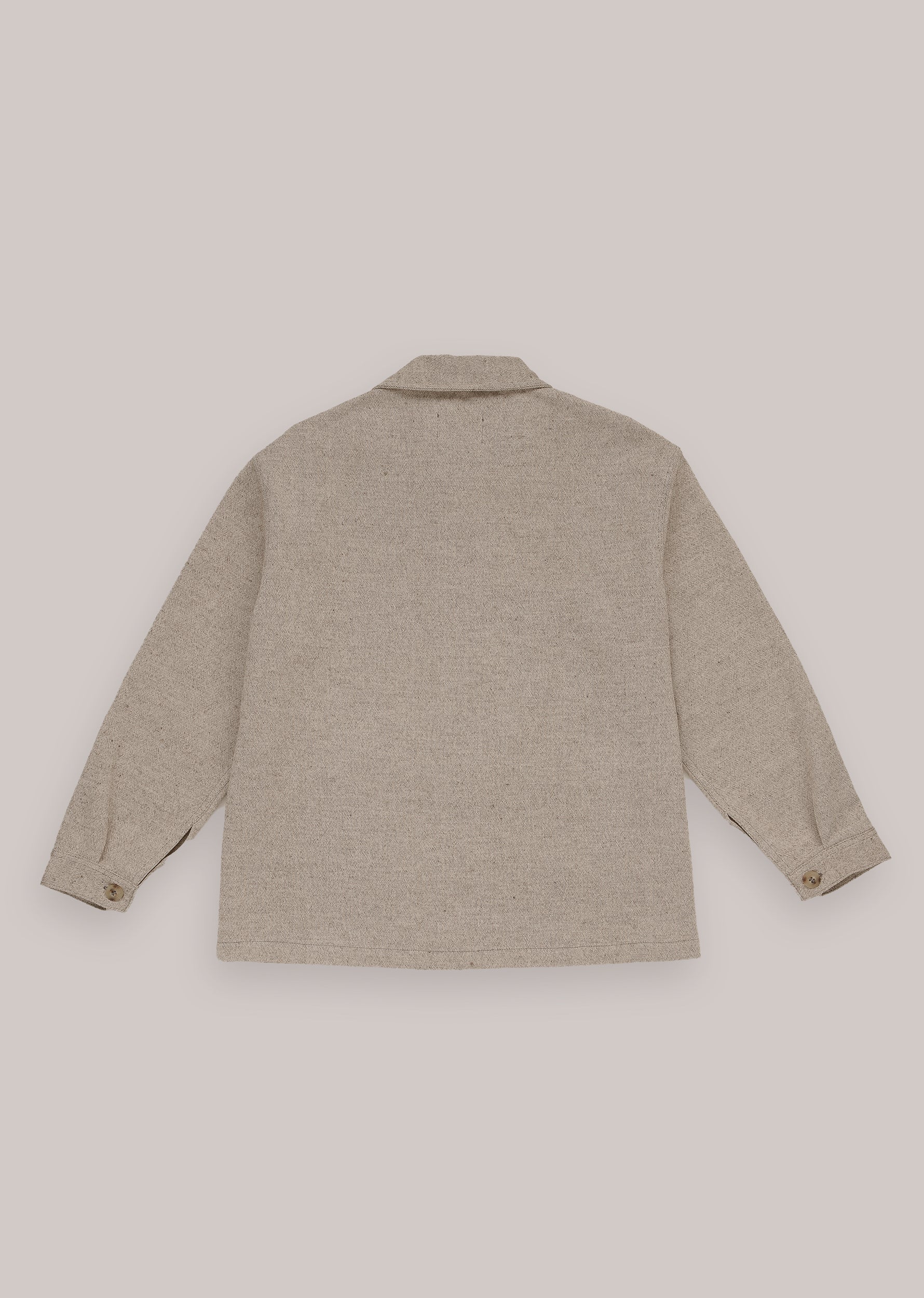 CHAQUETA DE LANA Y ALGODÓN "CAMP" Crudo Oscuro