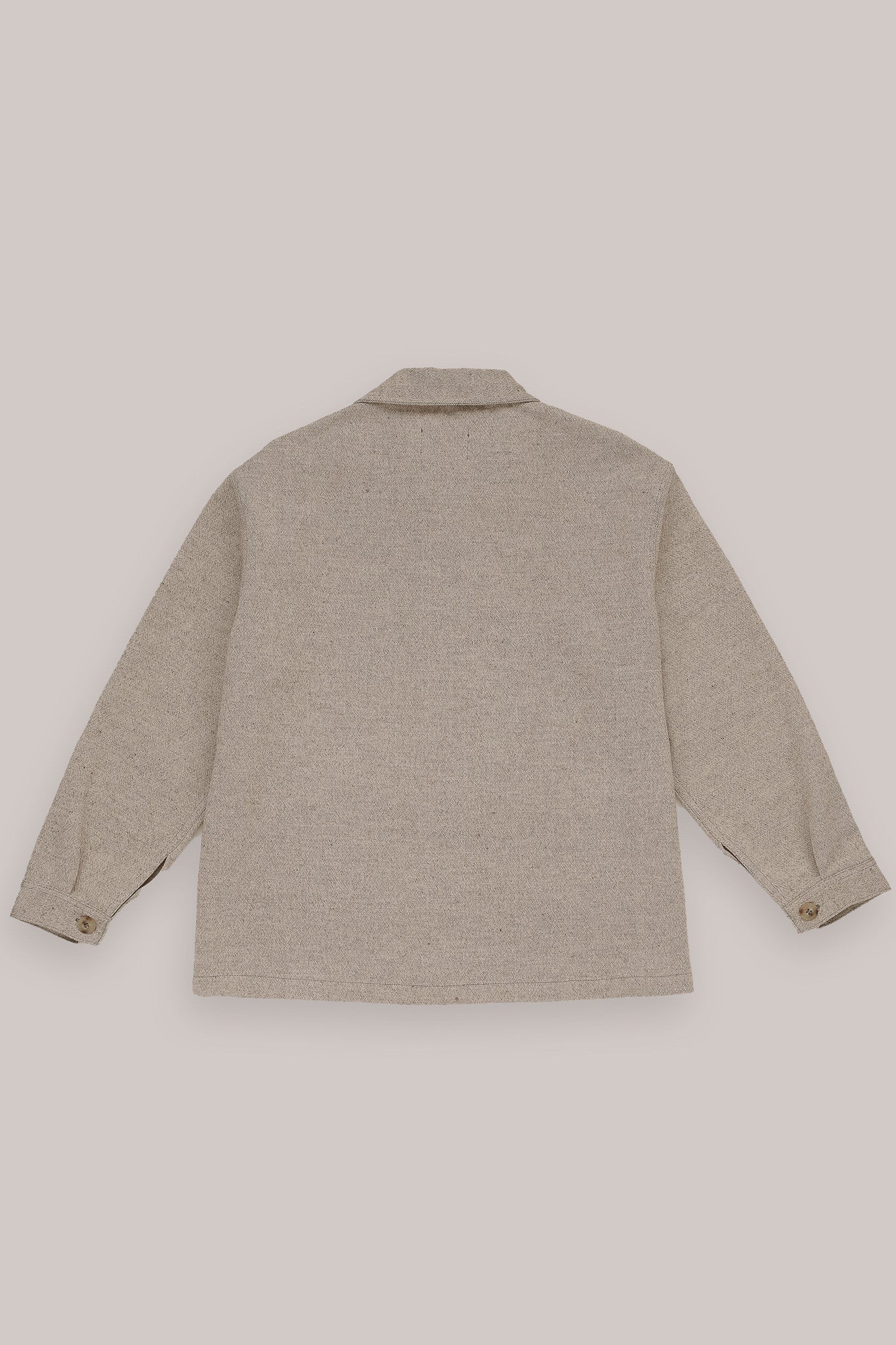 "CAMP" Wool and organic cotton jacket, Dark natural