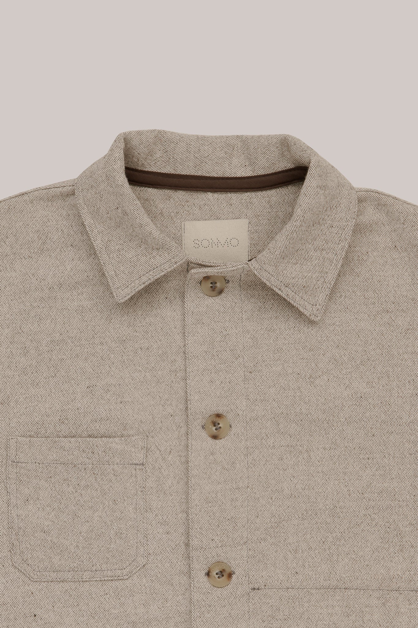 "CAMP" Wool and organic cotton jacket, Dark natural