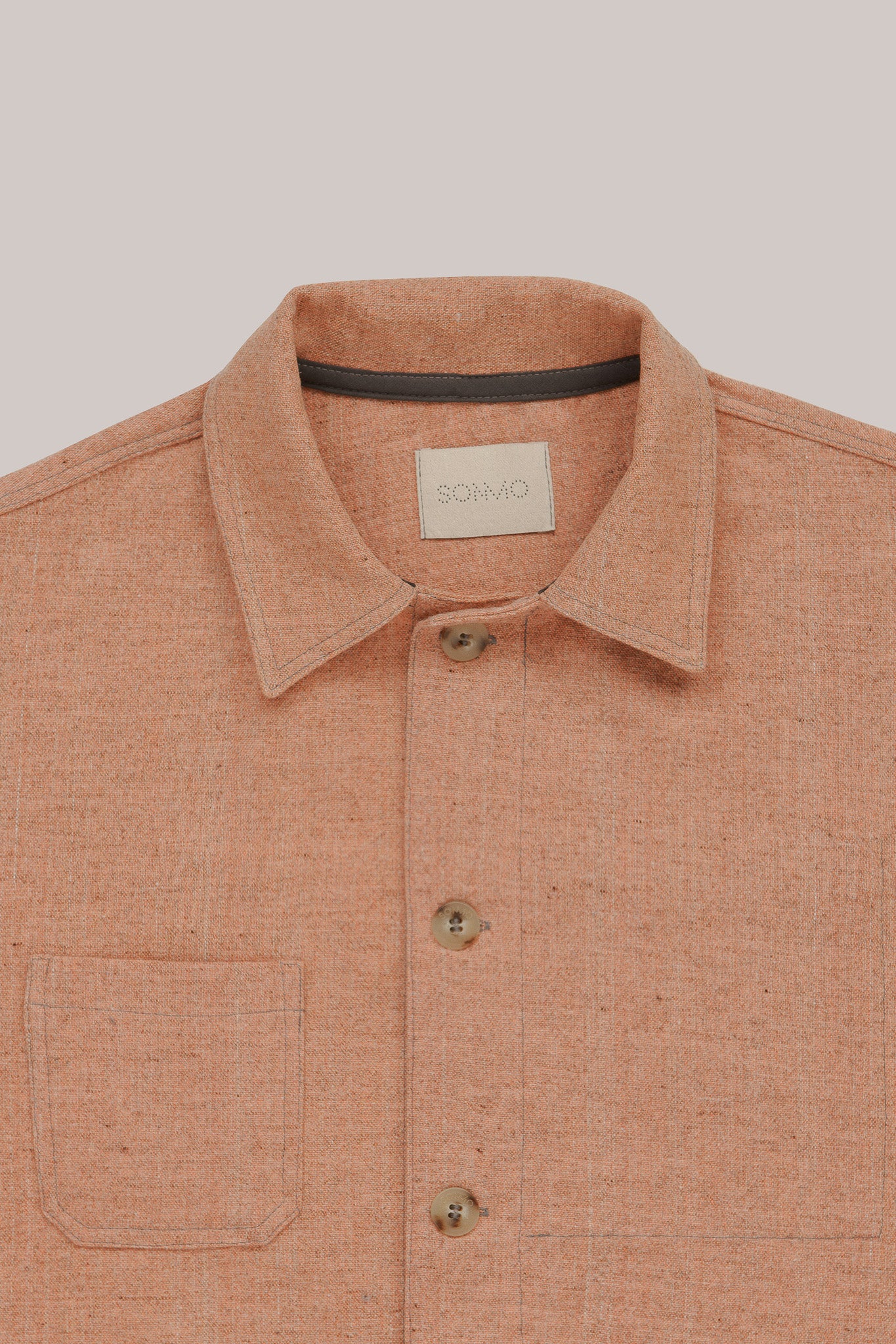 "CAMP" Wool and organic cotton jacket, Salmon