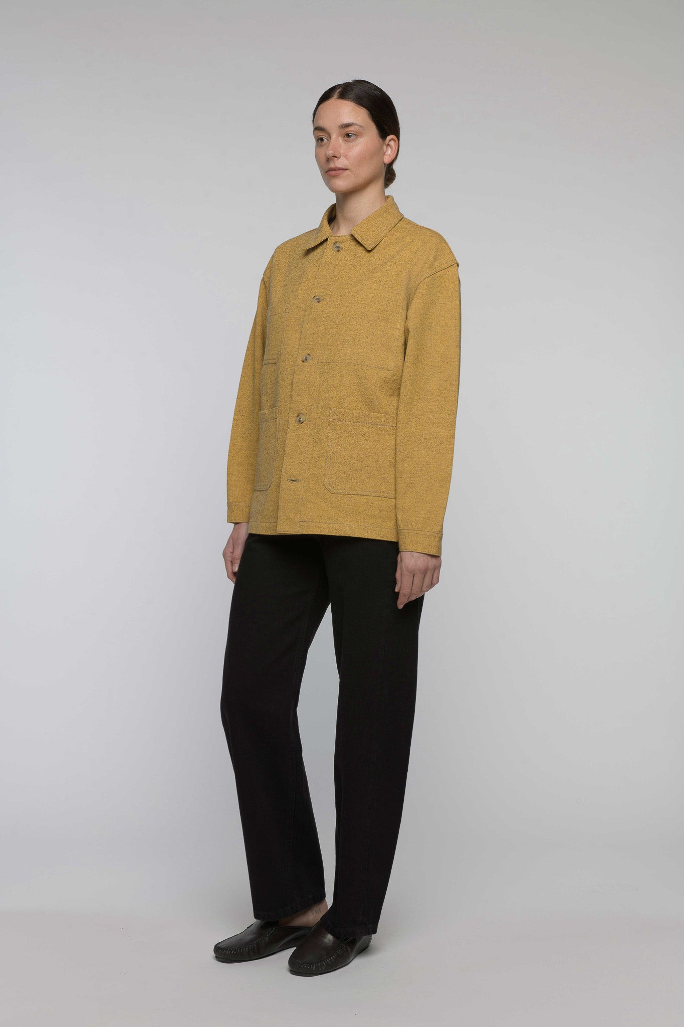 "CAMP" Wool and organic cotton jacket, Mustard