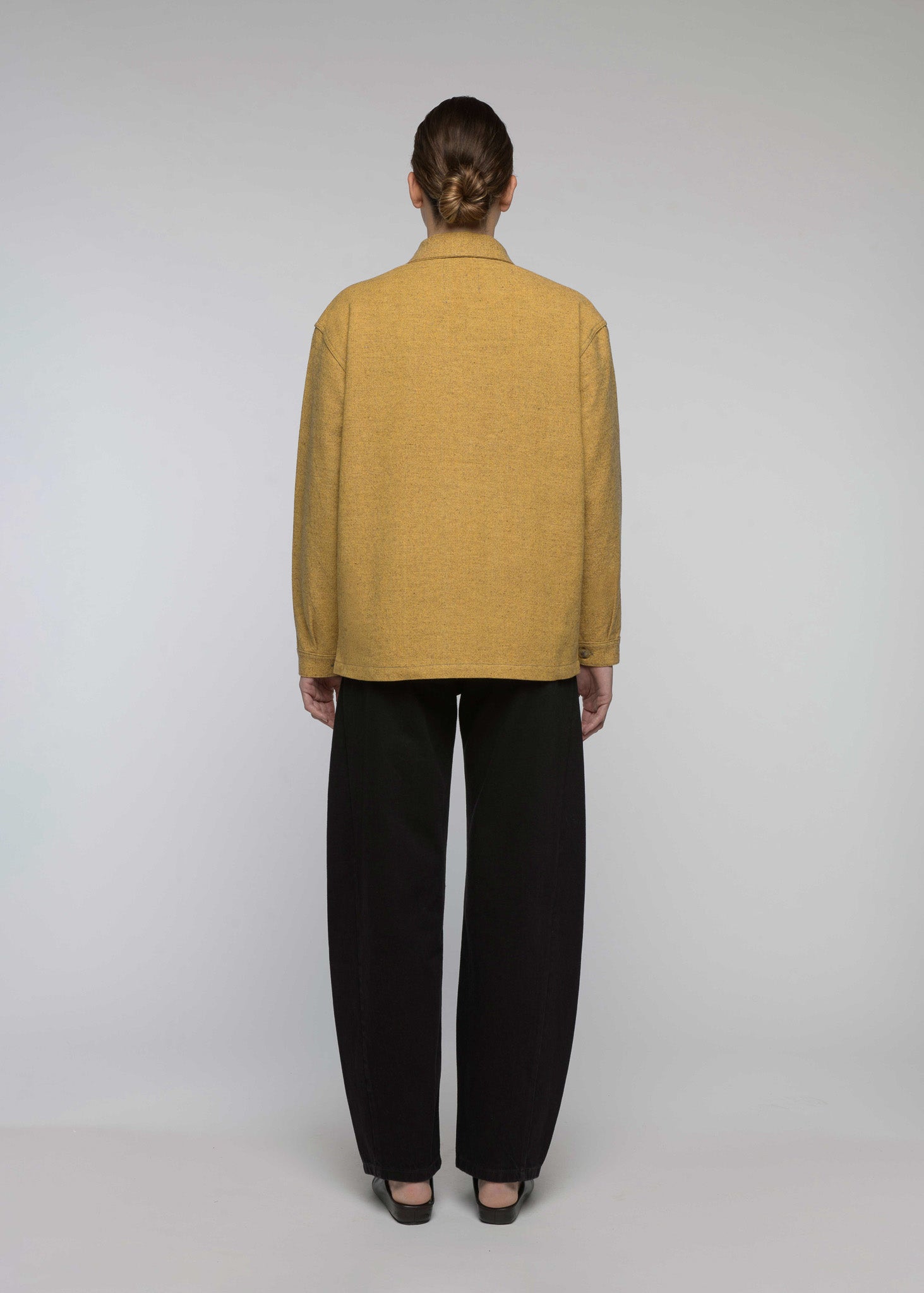 CHAQUETA DE LANA Y ALGODÓN "CAMP" Mostaza