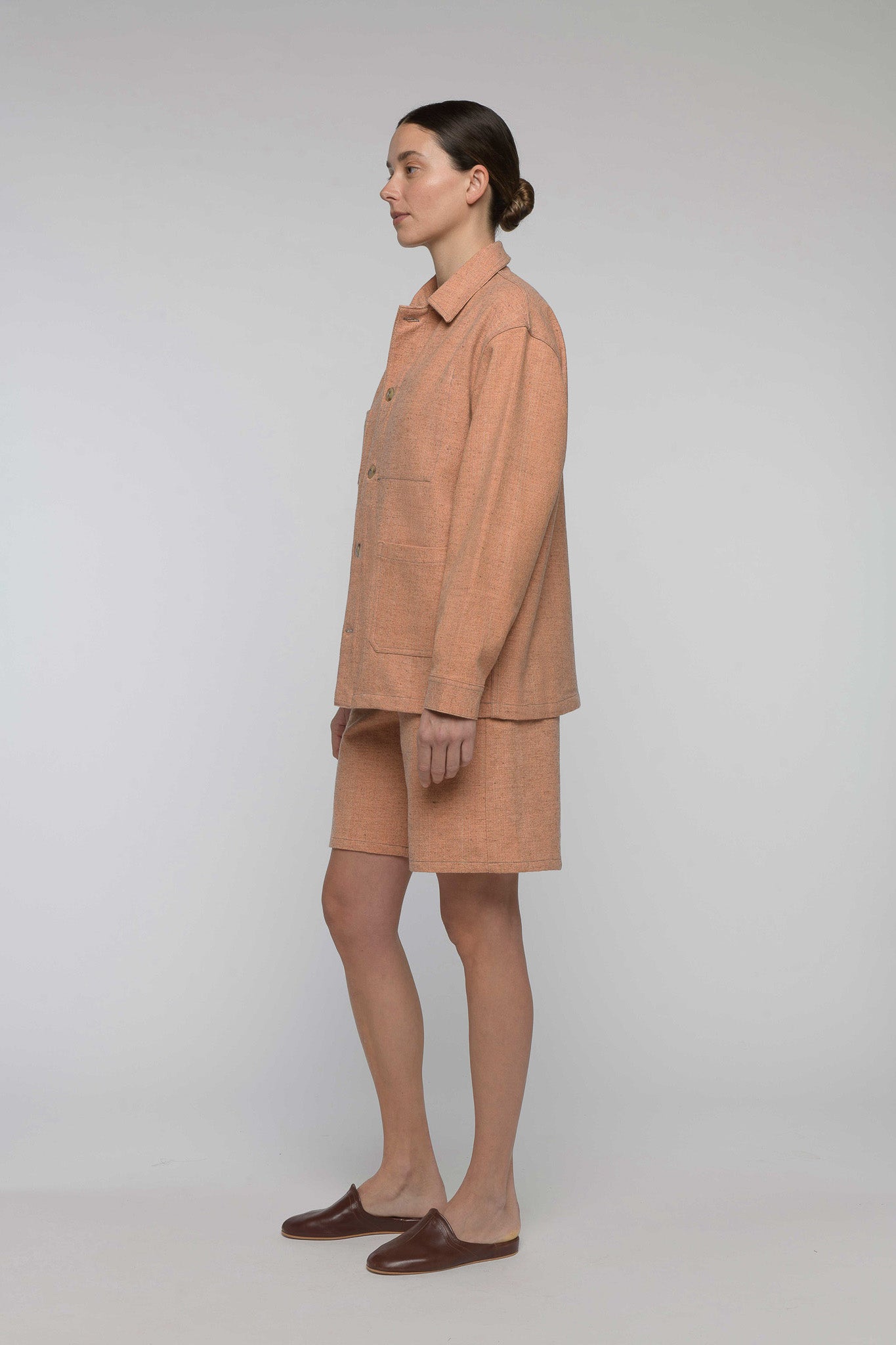 "CAMP" Wool and organic cotton jacket, Salmon