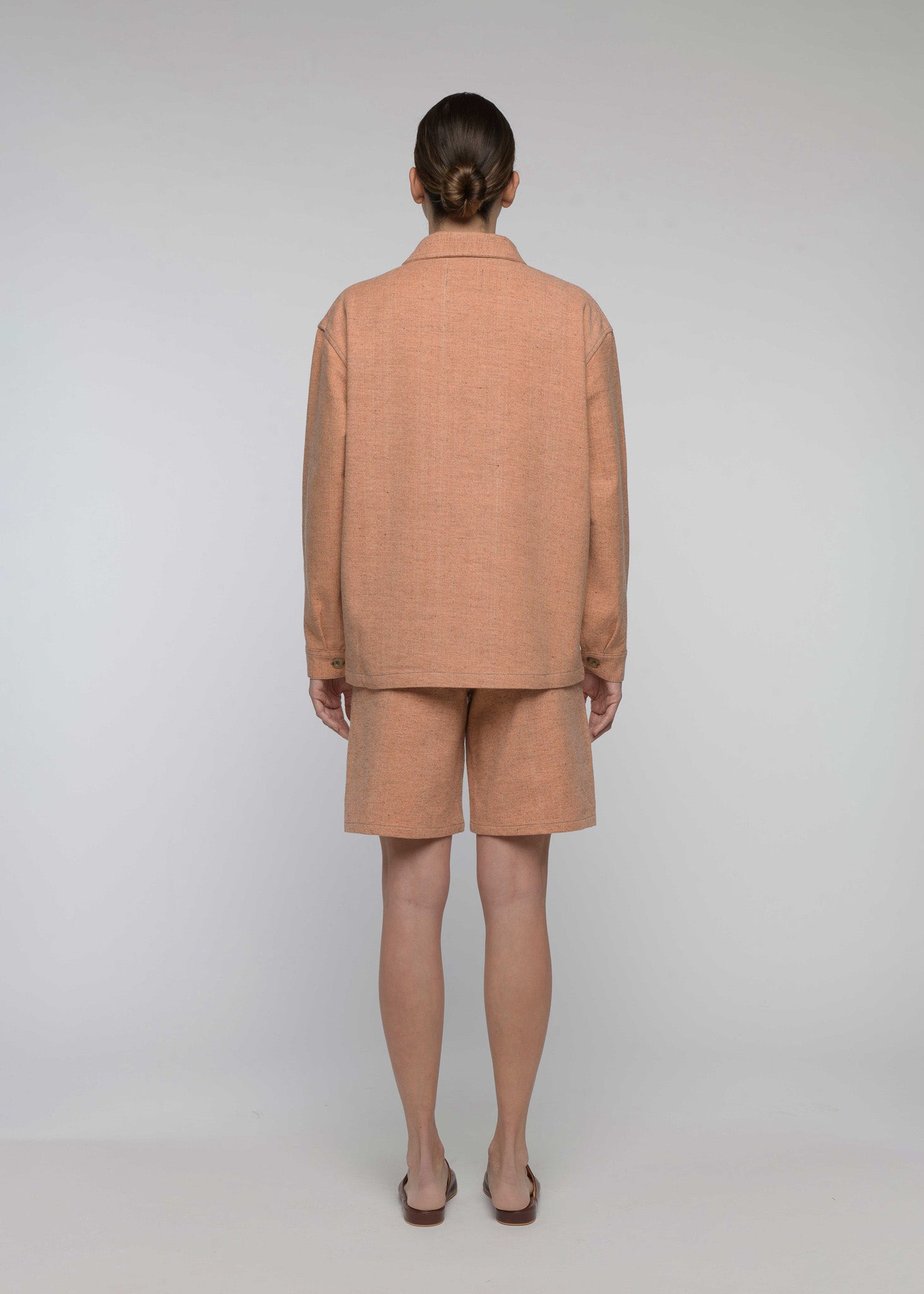 CHAQUETA DE LANA Y ALGODÓN "CAMP" Salmón